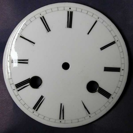 Quadrante di orologio in rame smaltato, fase del processo di restauro - Clock dial glazed copper, phase of the restoration process