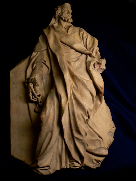 Restauro antica terracotta attribuita a Ticciati, restauro mimetico; fase del restauro - Restoration of ancient terracotta attributed to Ticciati, restoration mimetic; phase of the restoration