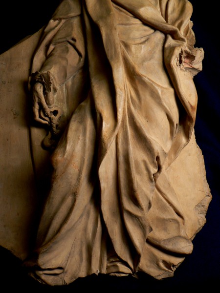 Restauro antica terracotta attribuita a Ticciati, restauro mimetico; fase del restauro - Restoration of ancient terracotta attributed to Ticciati, restoration mimetic; phase of the restoration