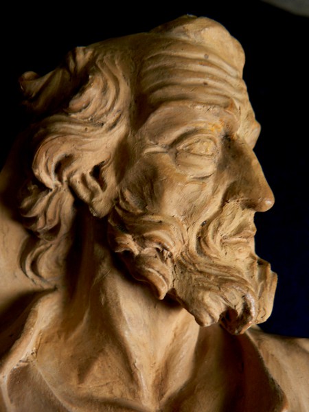 Restauro antica terracotta attribuita a Ticciati, restauro mimetico; fase del restauro - Restoration of ancient terracotta attributed to Ticciati, restoration mimetic; phase of the restoration